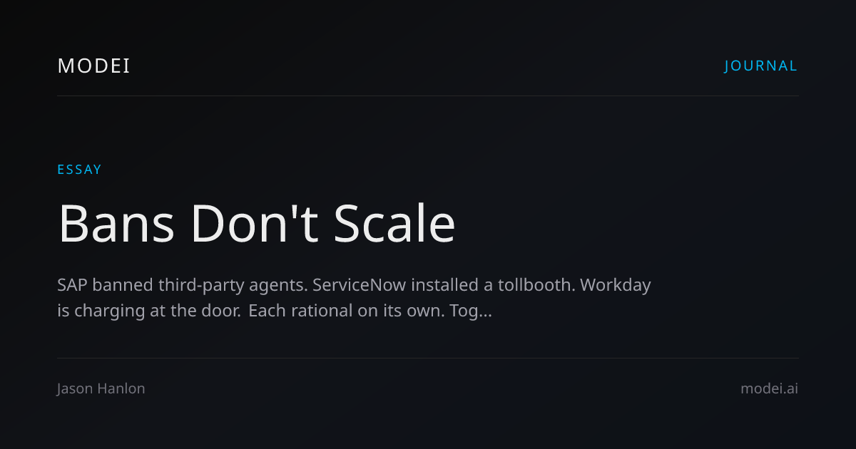 Bans Don't Scale | Modei Journal